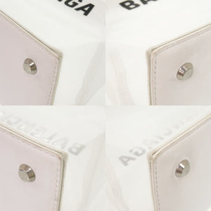 バレンシアガ デューティーフリー 741603 メッシュ レザー ホワイト トートバッグ 白 0515【中古】BALENCIAGA