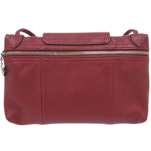美品 ロンシャン ル プリアージュ レザー ショルダーバッグ ボルドー 0518【中古】Longchamp