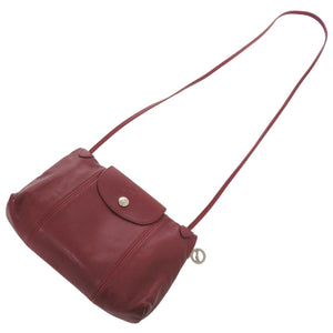 美品 ロンシャン ル プリアージュ レザー ショルダーバッグ ボルドー 0518【中古】Longchamp