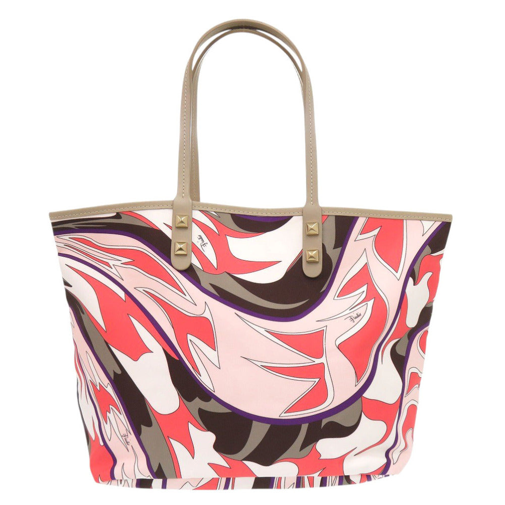 美品 エミリオ プッチ プッチ柄 ポリエステル レザー マルチカラー トートバッグ 0524【中古】Emilio Pucci