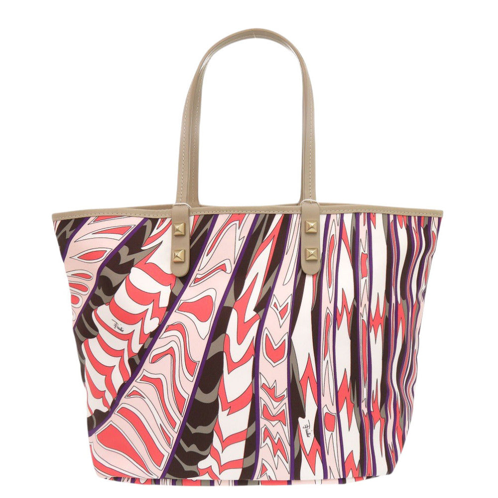 美品 エミリオ プッチ プッチ柄 ポリエステル レザー マルチカラー トートバッグ 0524【中古】Emilio Pucci