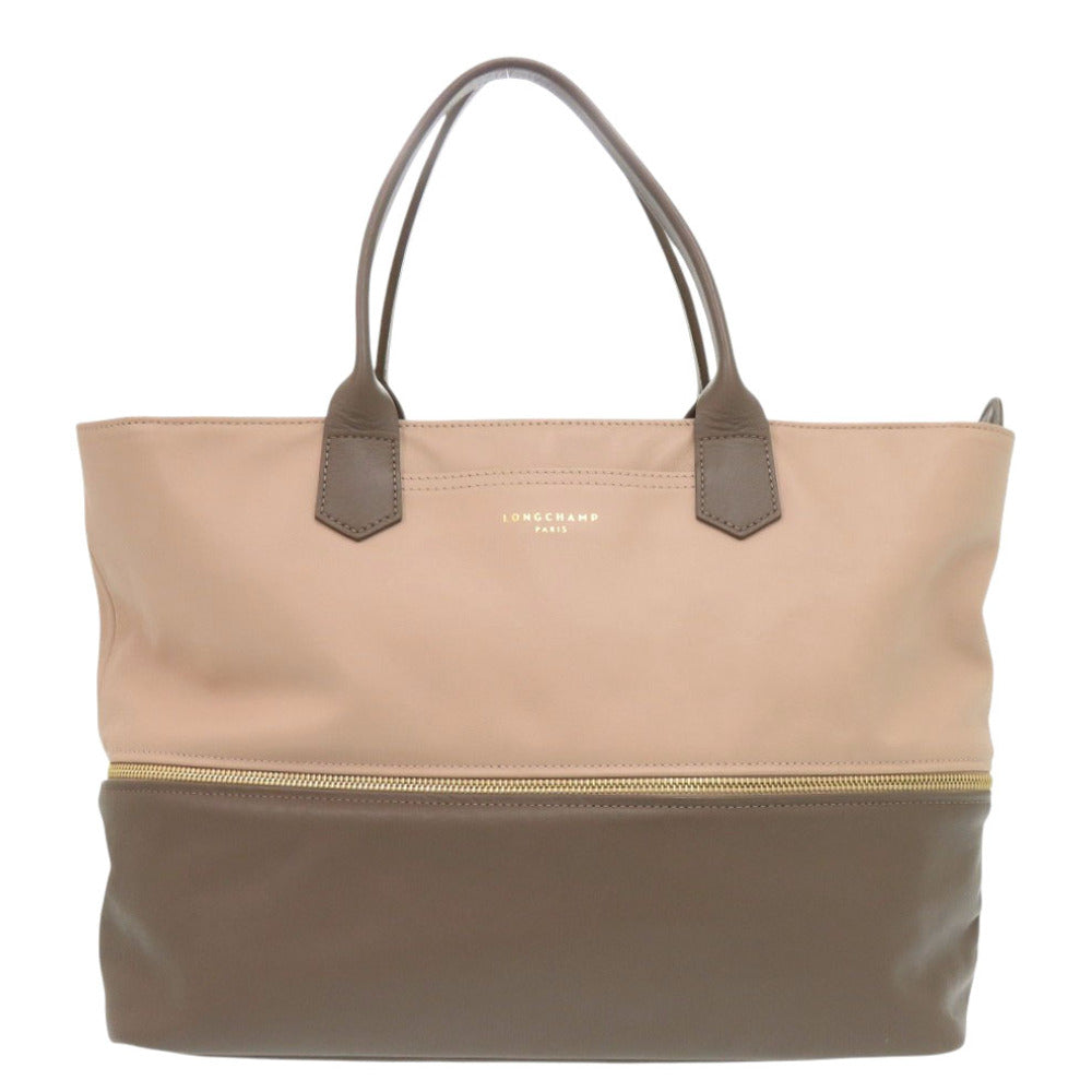 ロンシャン 2way レザー ブラウン ピンクベージュ トートバッグ 0535【中古】Longchamp