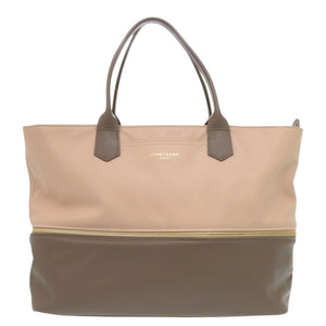 ロンシャン 2way レザー ブラウン ピンクベージュ トートバッグ 0535【中古】Longchamp