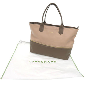 ロンシャン 2way レザー ブラウン ピンクベージュ トートバッグ 0535【中古】Longchamp