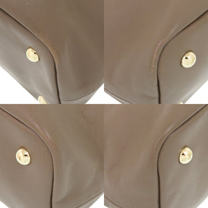 ロンシャン 2way レザー ブラウン ピンクベージュ トートバッグ 0535【中古】Longchamp