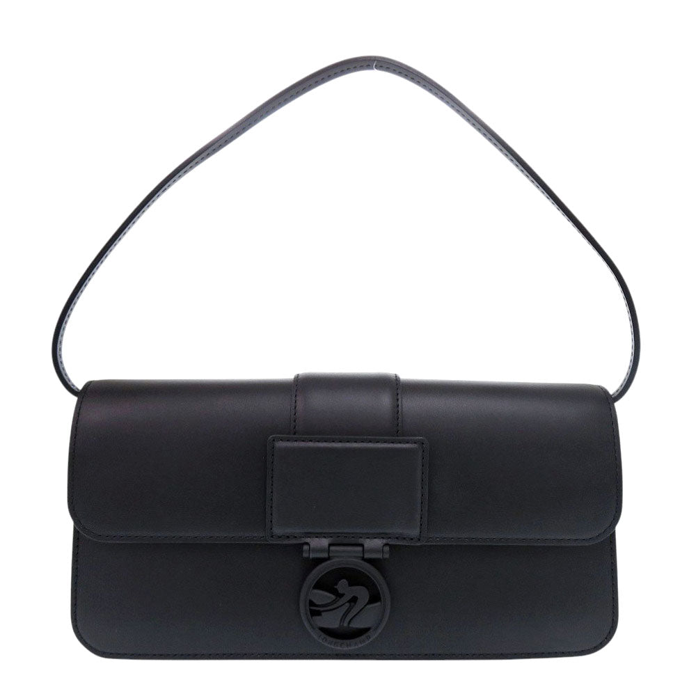新品同様 ロンシャン ボックストロット ワンショルダーバッグ レザー ブラック ハンドバッグ 黒 0536【中古】Longchamp