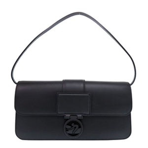 新品同様 ロンシャン ボックストロット ワンショルダーバッグ レザー ブラック ハンドバッグ 黒 0536【中古】Longchamp