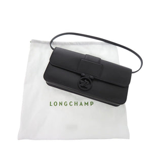 新品同様 ロンシャン ボックストロット ワンショルダーバッグ レザー ブラック ハンドバッグ 黒 0536【中古】Longchamp