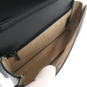 新品同様 ロンシャン ボックストロット ワンショルダーバッグ レザー ブラック ハンドバッグ 黒 0536【中古】Longchamp
