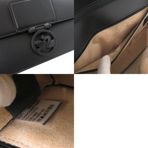新品同様 ロンシャン ボックストロット ワンショルダーバッグ レザー ブラック ハンドバッグ 黒 0536【中古】Longchamp