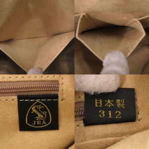 美品 JRA ワンショルダーバッグ マットクロコ グリーン カーキ 緑 0538【中古】