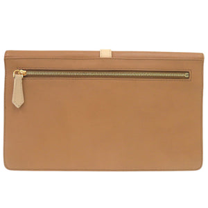 フェンディ フラップ 8M0284 レザー ベージュ ブラウン クラッチバッグ 0542【中古】FENDI