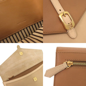 フェンディ フラップ 8M0284 レザー ベージュ ブラウン クラッチバッグ 0542【中古】FENDI