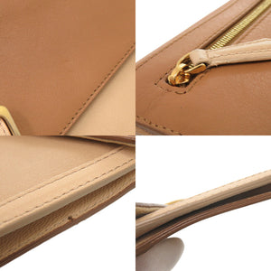フェンディ フラップ 8M0284 レザー ベージュ ブラウン クラッチバッグ 0542【中古】FENDI
