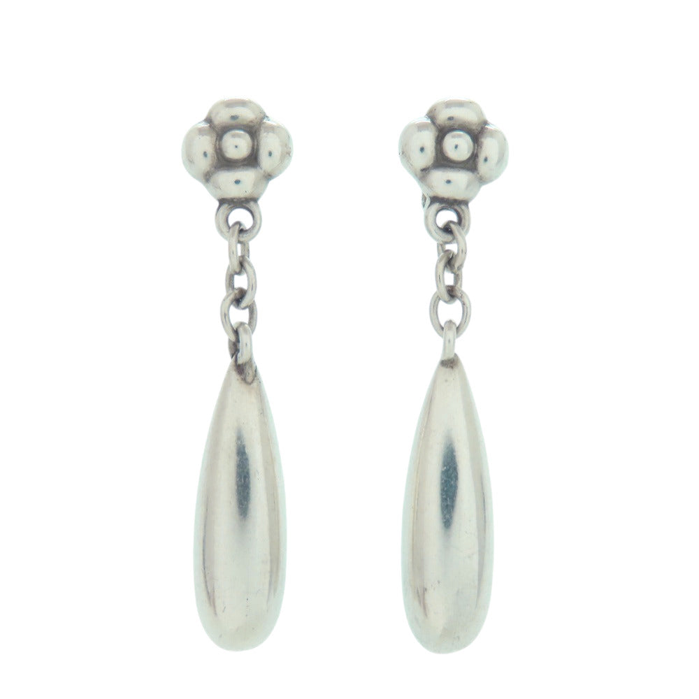 美品 ジョージジェンセン フラワーモチーフピアス 18 シルバー925 シルバー 0545【中古】Georg Jensen