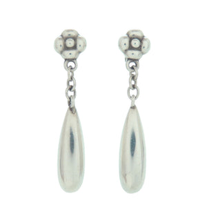 美品 ジョージジェンセン フラワーモチーフピアス 18 シルバー925 シルバー 0545【中古】Georg Jensen