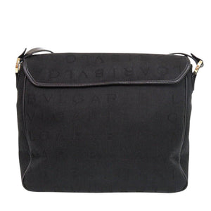 美品 ブルガリ ロゴマニア キャンバス ブラック ショルダーバッグ 黒 0569【中古】BVLGARI