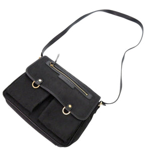 美品 ブルガリ ロゴマニア キャンバス ブラック ショルダーバッグ 黒 0569【中古】BVLGARI