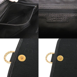 美品 ブルガリ ロゴマニア キャンバス ブラック ショルダーバッグ 黒 0569【中古】BVLGARI
