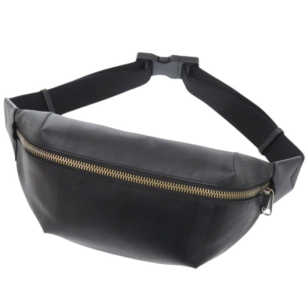 美品 バーバリー PVC/レザー ブラック ボディバッグ ウエストバッグ 黒 0570【中古】BURBERRY メンズ