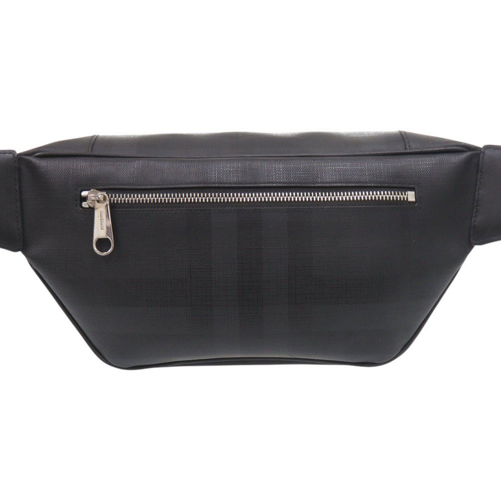 美品 バーバリー PVC/レザー ブラック ボディバッグ ウエストバッグ 黒 0570【中古】BURBERRY メンズ