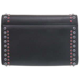 美品 ジミーチュウ VARENNE CLUTCH スタッズ レザー ブラック チェーンショルダーバッグ 黒 0573【中古】JIMMY CHOO