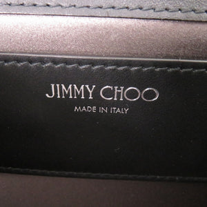 美品 ジミーチュウ VARENNE CLUTCH スタッズ レザー ブラック チェーンショルダーバッグ 黒 0573【中古】JIMMY CHOO