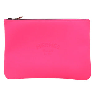 美品 エルメス ネオバンMM ナイロン ポリウレタン バブルガムピンク ポーチ 0575【中古】HERMES