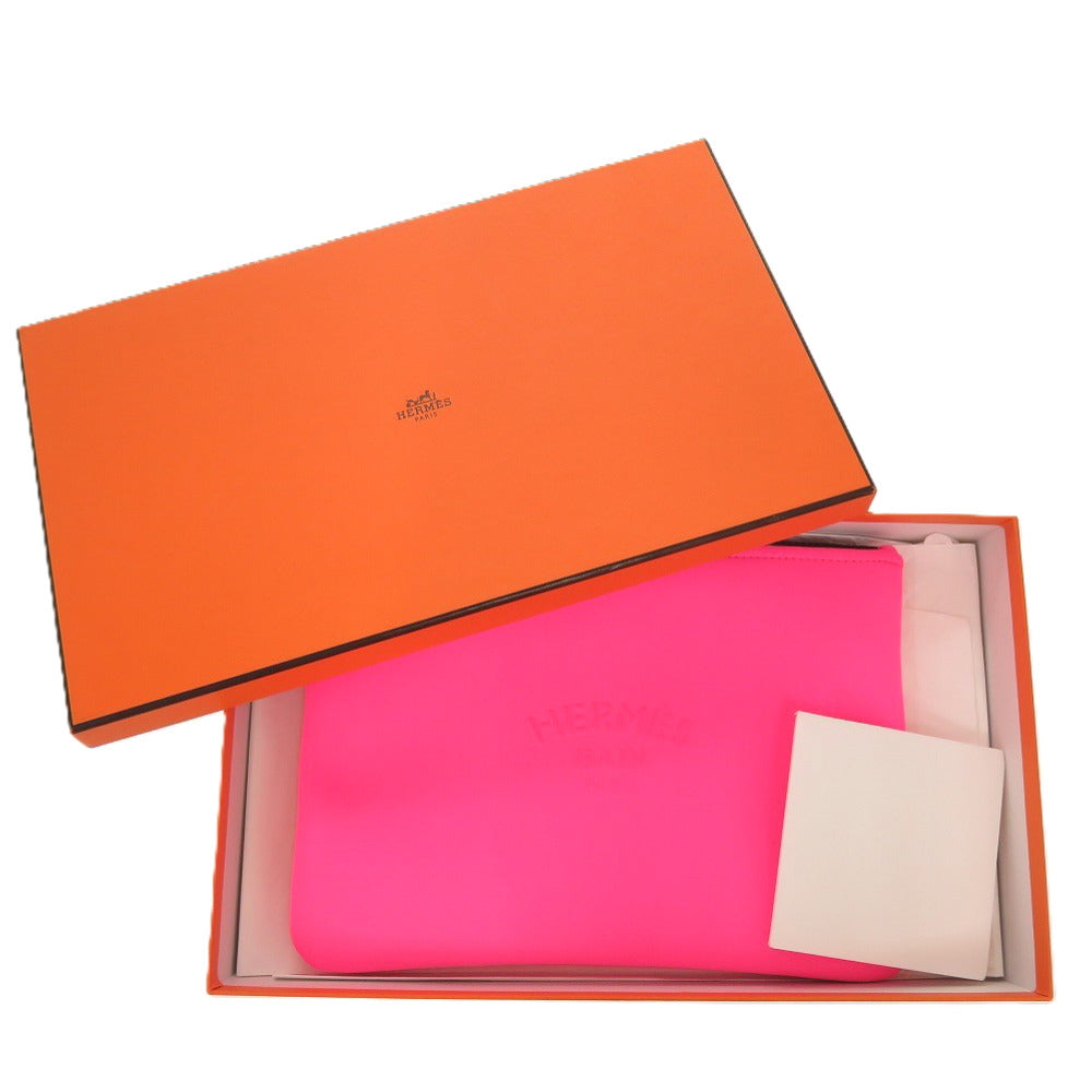 美品 エルメス ネオバンMM ナイロン ポリウレタン バブルガムピンク ポーチ 0575【中古】HERMES