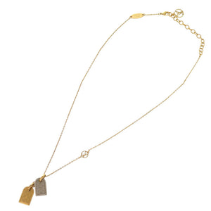 美品 ルイ ヴィトン ナノグラム ネームタグ モチーフ モノグラム M63141 ゴールド シルバー ネックレス アクセサリー LV 0589 【中古】 LOUIS VUITTON