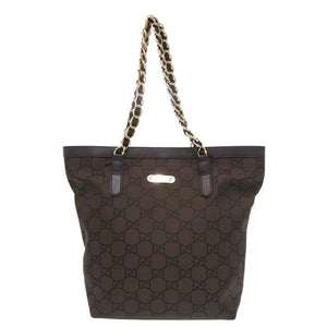 美品 グッチ 196750 ナイロンキャンバス ブラウン トートバッグ 0608【中古】GUCCI