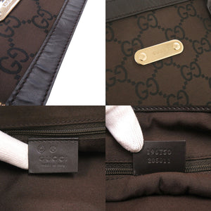 美品 グッチ 196750 ナイロンキャンバス ブラウン トートバッグ 0608【中古】GUCCI