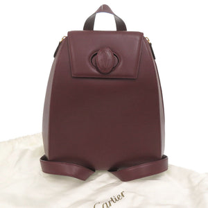 美品 カルティエ マストライン レザー ボルドー リュック デイパック 0614【中古】CARTIER