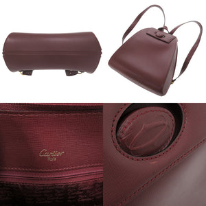 美品 カルティエ マストライン レザー ボルドー リュック デイパック 0614【中古】CARTIER