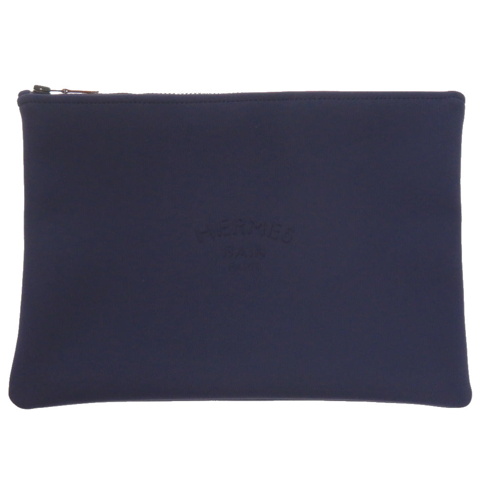未使用品 エルメス ネオバン GM ナイロン ポリウレタン ブルーマリン ポーチ 紺 0616 HERMES メンズ