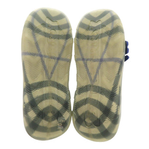 新品同様 バーバリー チェック柄 ロゴ クリア サイズ40 ラバー グレー サンダル 0625【中古】BURBERRY