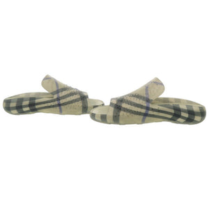 新品同様 バーバリー チェック柄 ロゴ クリア サイズ40 ラバー グレー サンダル 0625【中古】BURBERRY