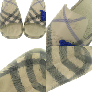 新品同様 バーバリー チェック柄 ロゴ クリア サイズ40 ラバー グレー サンダル 0625【中古】BURBERRY