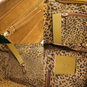 美品 ロンシャン ペネロペ ファンテジー ベルベット/レザー ブラウン トートバッグ 茶 0630【中古】Longchamp
