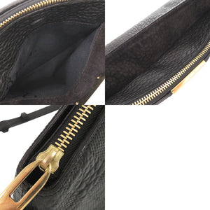 美品 バーバリー チチェスター レザー ブラック ショルダーバッグ 黒 0640【中古】BURBERRY