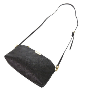 美品 バーバリー チチェスター レザー ブラック ショルダーバッグ 黒 0640【中古】BURBERRY