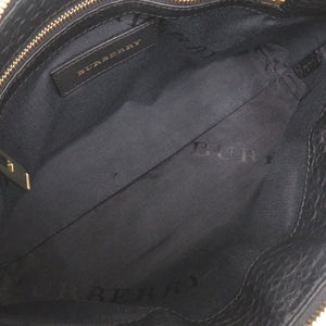 美品 バーバリー チチェスター レザー ブラック ショルダーバッグ 黒 0640【中古】BURBERRY