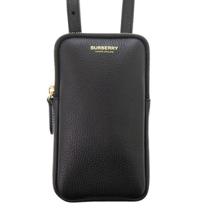 新品同様 バーバリー 8084040 レザー ブラック ショルダーバッグ フォンポーチ 黒 0641【中古】BURBERRY
