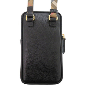 新品同様 バーバリー 8084040 レザー ブラック ショルダーバッグ フォンポーチ 黒 0641【中古】BURBERRY