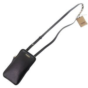 新品同様 バーバリー 8084040 レザー ブラック ショルダーバッグ フォンポーチ 黒 0641【中古】BURBERRY