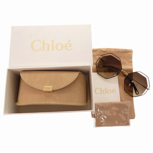 新品同様 クロエ POPPY オクタゴナル CE132S プラスチック メタル ブラウン サングラス 茶 0642【中古】Chloe