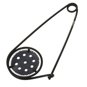 美品 ロエベ メカノピン メタル/レザー ブラック ブローチ アクセサリー 黒 0646 【中古】 LOEWE