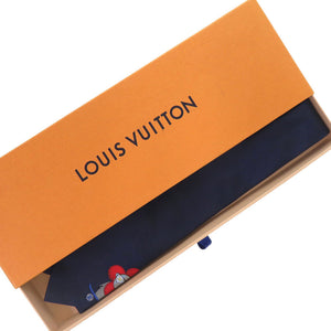 美品 ルイ ヴィトン クラヴァット ソー ヴィヴィエンヌ MR0230 ネクタイ シルク ネイビー レッド 紺 LV 0647【中古】LOUIS VUITTON メンズ