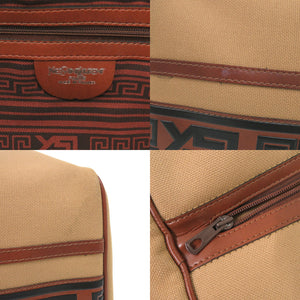 美品 イヴ サンローラン ヴィンテージ ロゴ キャンバス レザー ブラウン ボストンバッグ 0651【中古】YVES SAINT LAURENT