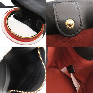 美品 マルニ パニエ 2WAY バケットバッグ レザー ブラック ハンドバッグ 黒 0654【中古】MARNI